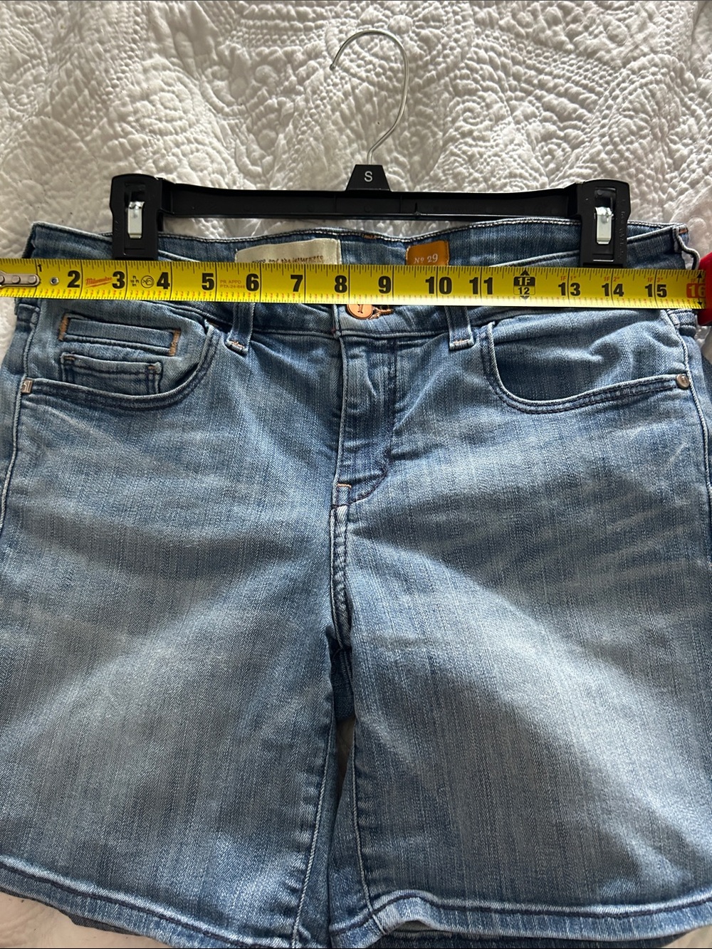Anthropologie Pilcro the Letterpress  Blue Denim High-Rise Shorts Size 29 - Picture 7 of 11